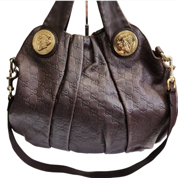 GUCCI guccisima hysteria brown leather 2way hobo bag - Picture 2 of 13